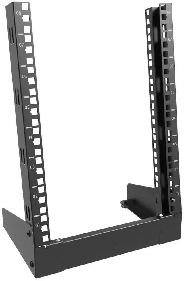 Main image of QiaoYoubang 8U Small Desktop Network Rack, 10 inch Mini Open Frame Desktop Cabinet for 10 inch Network, Servers, Audio, Video and Studio Equipment Free Standing Home Office Rack (8U)