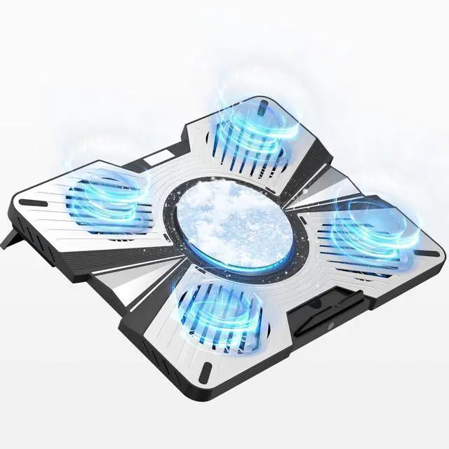 Main image of Yiodelu Thermoelectric Laptop Cooling Stand with 5 Fans - Adjustable Height for Laptops up to 19", Compatible with MacBook, Alienware, ROG & Gaming Laptops