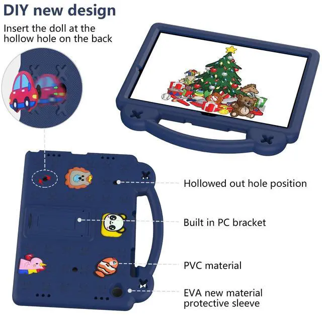 Alt view image 3 of 5 - YRH for Galaxy Tab A9 Plus Case Kids 11-inch 2023, EVA Shockproof Cover for Samsung A9+ Plus Tablet Case, with Stand Handle Figures,Darkblue