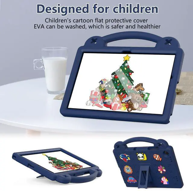 Alt view image 4 of 5 - YRH for Galaxy Tab A9 Plus Case Kids 11-inch 2023, EVA Shockproof Cover for Samsung A9+ Plus Tablet Case, with Stand Handle Figures,Darkblue