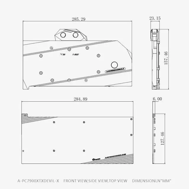 Alt view image 2 of 5 - Copper GPU Water Cooling Block GPU Waterblock Graphics Card Water Cooling Block for PowerColor Red Devil RX 7900 XTX 24GB