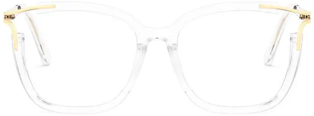 Main image of Zeelool Square Glasses Frames for Women Transparent Non Prescription Eyeglasses Chic Designer Full Eyewear Glasses JGT261246-05