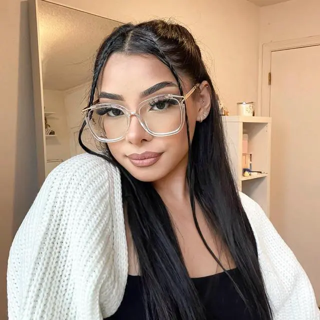 Alt view image 2 of 5 - Zeelool Square Glasses Frames for Women Transparent Non Prescription Eyeglasses Chic Designer Full Eyewear Glasses JGT261246-05