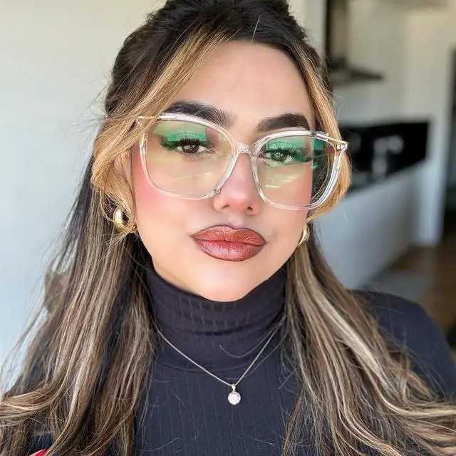 Alt view image 3 of 5 - Zeelool Square Glasses Frames for Women Transparent Non Prescription Eyeglasses Chic Designer Full Eyewear Glasses JGT261246-05