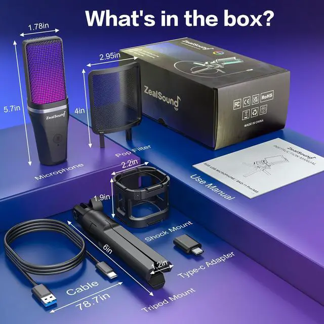 Alt view image 5 of 5 - ZealSound BKD-11 Microphone and D65p Pop Filter