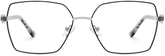 Main image of Zeelool Blue Light Blocking Glasses for Women, Metal Fashion Glasses Frame Eyeglasses with Non-prescription Clear Lenses ZJGM374867-01B