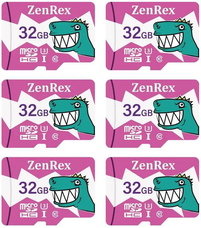 Main image of ZenRex 32GB Pack of 1, 6 Count Micro SDHC High Speed 4K UHD Full HD Video Recording C10 U1 A1 Memory Card for Camera Tablet Smartphone with Adapter
