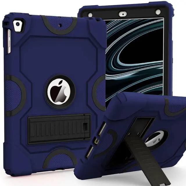 Main image of ZoneFoker Heavy Duty Shockproof Rugged Protective Case for iPad 9.7 Inch, Compatible with iPad 6th/5th Gen (2018/2017), iPad Air 2 / 1st Gen, iPad Pro 9.7 (2016), Navy Blue