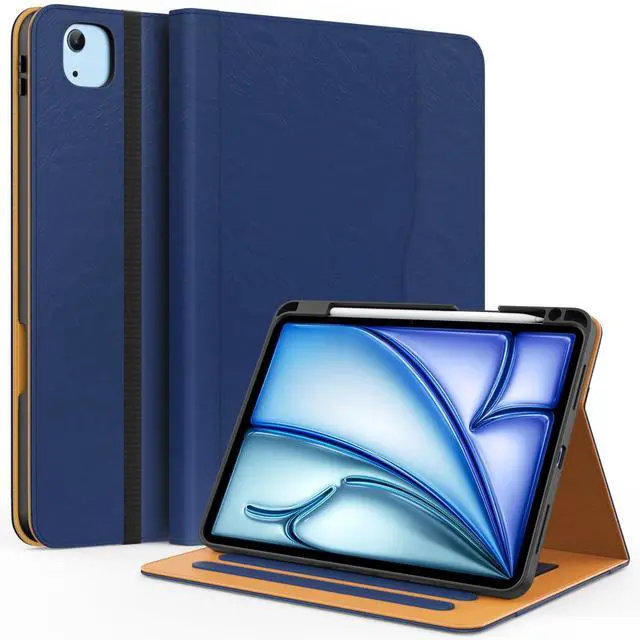 Main image of ZoneFoker Case for iPad Air 11-inch M3/ M2 (2025/2024), iPad Air 5th/ 4th Generation 10.9'' (2022/2020), iPad Pro 11 (4th/3rd/2nd/1st Gen), Multi-Angle Stand Cover with Pencil Holder, Navy Blue