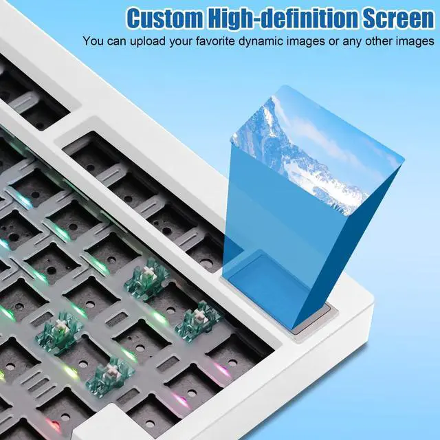 Alt view image 4 of 5 - ZUOYA GMK81 Mechanical Keyboard Kit with Sreen,75% Triple Mode BT5.0/Type-C/2.4GHz Wireless Keyboard Base RGB Programmable Gasket-Mounted Hot Swap PCB DIY Barebones Kit for Win/Mac
