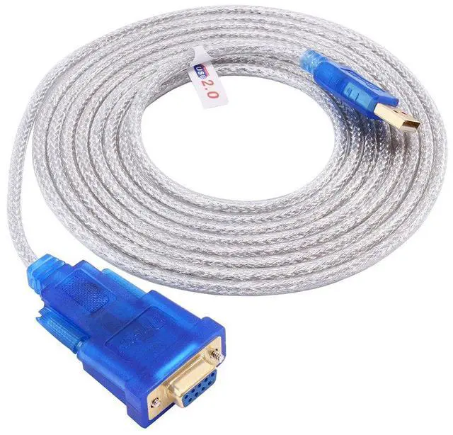 Main image of DTech USB to Serial Adapter 10 ft USB to RS232 DB9 Female Cable COM Port with FTDI Chipset Supports Windows 11 10 8 7 Mac Linux
