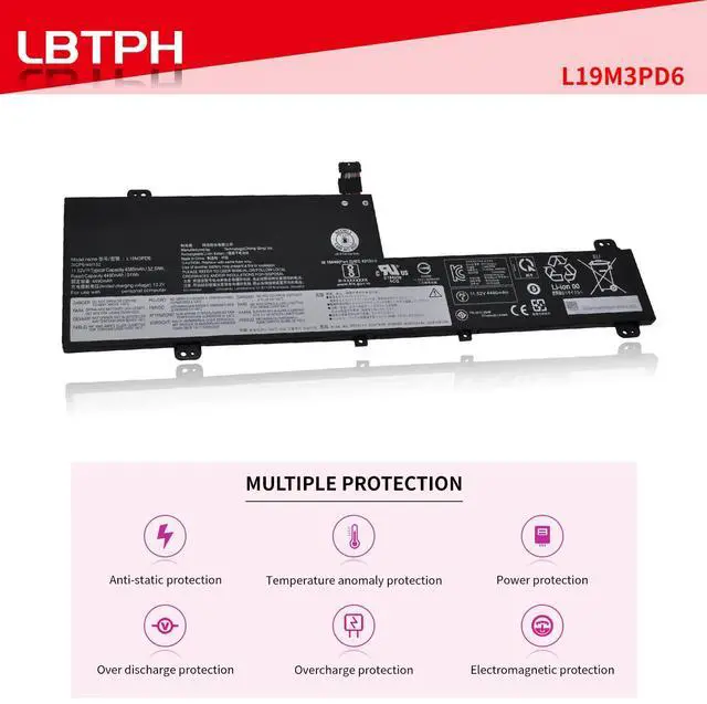 Alt view image 5 of 5 - LBTECH L19L3PD6 L19C3PD6 L19D3PD6 L19M3PD6 Battery for Lenovo Flex 5-15IIL05 5-14ARE05 82DF 81X2 5-14IIL05 Series Notebook 5B10X49077 5B10X49075 11.55V 52.5WH 4550mAh