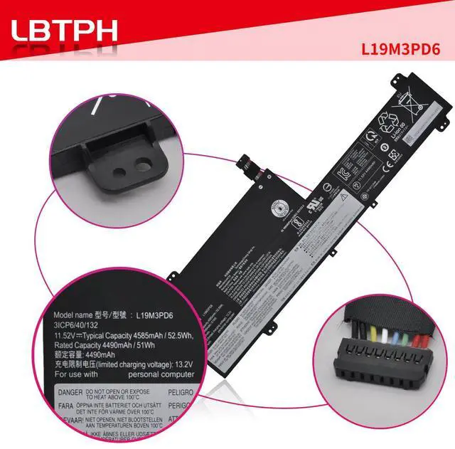 Alt view image 3 of 5 - LBTECH L19L3PD6 L19C3PD6 L19D3PD6 L19M3PD6 Battery for Lenovo Flex 5-15IIL05 5-14ARE05 82DF 81X2 5-14IIL05 Series Notebook 5B10X49077 5B10X49075 11.55V 52.5WH 4550mAh