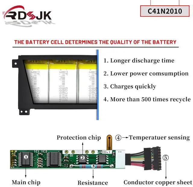 Alt view image 4 of 5 - C41N2010 Laptop Battery for ASUS ROG Strix G15 G513IC G513IH G513QC G513QE G17 G713QE G513IC-HN055T G513IH-HN086T G513QC-HF002T G513QE-HN010T G513QE-WH96 G713QE-RB74 Series 0B200-03890000 15.48V 56Wh
