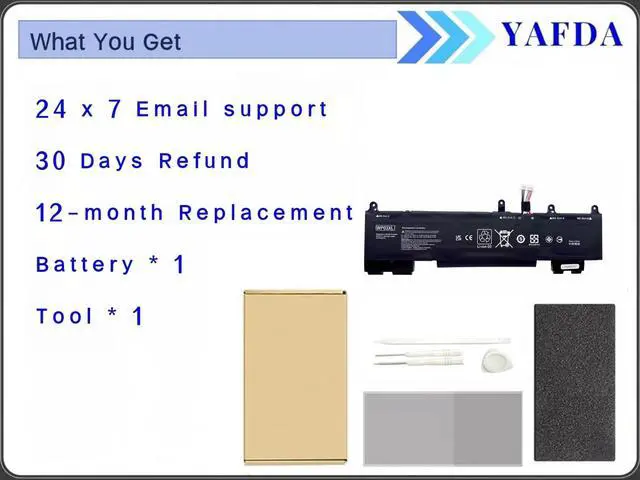 Alt view image 5 of 5 - Yafda WP03XL 38Wh Laptop Battery Replacement for Hp EliteBook 830 835 840 845 860 865 G9 EliteBook 830 835 840 845 860 865 G10 / x360 1040 G9 G10 ZBook Firefly 14 G9 / G10 Mobile Workstation Series