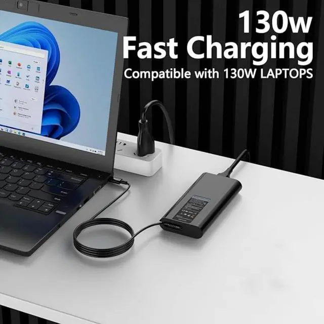 Alt view image 4 of 5 - 130W USB C Charger for Dell XPS 15 9500 9510 9575 17 9700 9710 9720 DA130PM170 HA130PM170 Laptop Type C Power Supply Cord