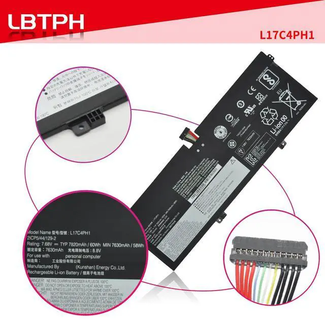 Alt view image 3 of 5 - LBTECH L17C4PH1 L17M4PH1 L17M4PH2 L17M4PH3 Compatible Laptop Battery Replacement for Yoga 7 Pro Pro-13IKB C930 C930-13IKB C930-13IKB 81C4 Series 7.68V 60Wh