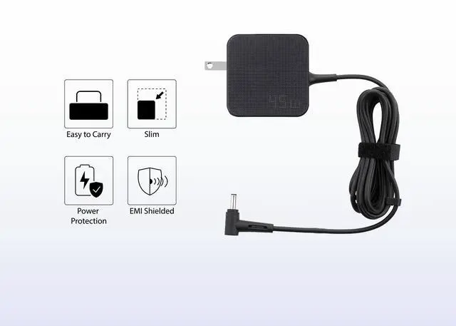 Alt view image 2 of 3 - 45W Charger for Asus Vivobook 16 M1605 M1605Y M1605YA X1605 X1605V X1605VA X1605Z X1605ZA X1605E X1605EA Laptop 19V 2.37A Power Supply Adapter Cord