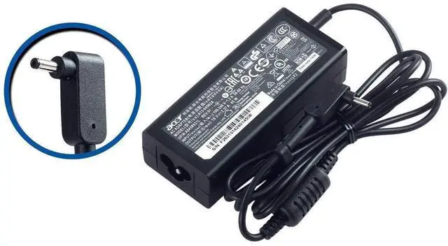Alt view image 2 of 5 - ACER 19V 2.37A 45W 3.0/1.1mm Slim Pin AC Adapter for ACER Aspire One Cloudbook AO1-131 AO1-131 AO1-431 Chromebook 11 C730 Chromebook R 11 C738T Chromebook 13 C810