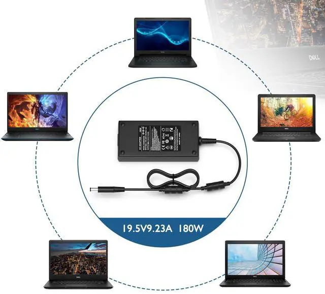 Alt view image 4 of 5 - 180W AC Adapter Laptop Charger Fit for Dell Alienware 13 15 17 R1 R2 R3 R4;Dell Precision 3510 3520 7520 7530 7510 7710 M2800 M4600 M4700 M4800 M6600 M6300 Power Supply Cord