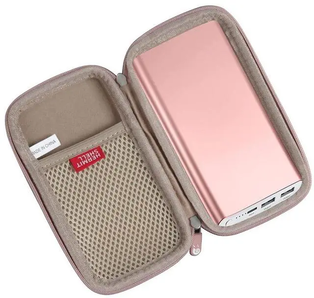 Main image of Hermitshell Hard Travel Case fits EnergyCell/POWERADD Pilot 4GS 12000mAh 8-Pin Input Portable Charger (Rose Gold)