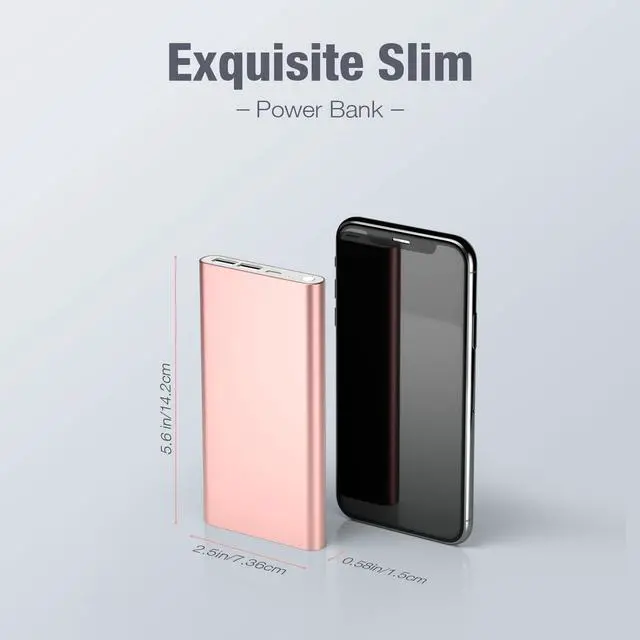 Alt view image 3 of 5 - EnergyCell Pilot 4GS Portable Charger 12000mAh Fast Charging Power Bank Dual 3A High-Speed Output Battery Pack Compatible with iPhone 16 15 14 13 12 11 and More(Comes with a Lightning Cable(Rose Gold)