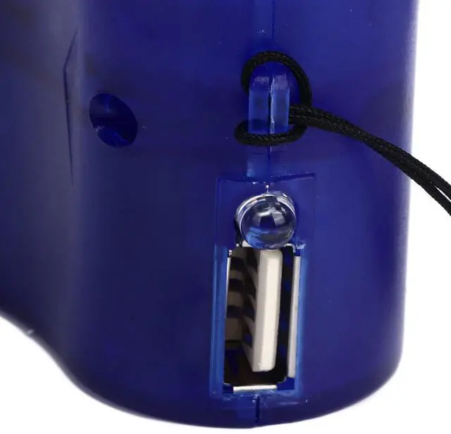 Alt view image 3 of 5 - Hand Crank USB Phone Charger for Outdoor Activities - Portable Emergency Manual Charger (Blue)