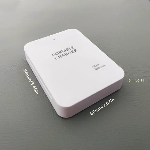 Alt view image 2 of 5 - Battery Operated Phone Charger with LED|EmergencyUSB Battery Powered Power Bank Portable 4 AA Batteries Powered Outlet (2Pack White)