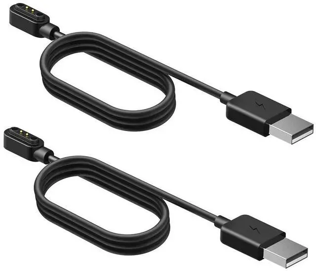 Main image of Compatible for HYSTORM G96 Smart Watches Charger, Lamshaw 2 Pin Magnetic USB Replacement Charging Compatible for Compatible with HYSTORM G96 1.85" Smart Watches (2 Pack-Black+Black)