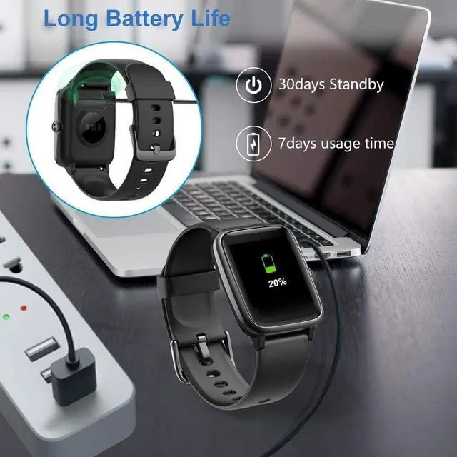 Alt view image 5 of 5 - Compatible for HYSTORM G96 Smart Watches Charger, Lamshaw 2 Pin Magnetic USB Replacement Charging Compatible for Compatible with HYSTORM G96 1.85" Smart Watches (2 Pack-Black+Black)