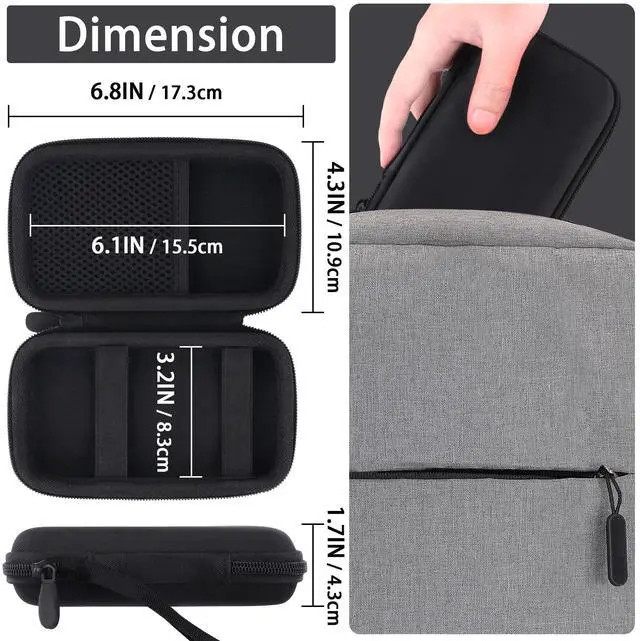 Alt view image 3 of 5 - co2CREA Case for Anker Zolo Magnetic Power Bank Wireless Portable Charger, Hard Travel Case Compatible with Anker 5,000mAh / 10,000mAh Magsafe Battery Pack (Black Case)