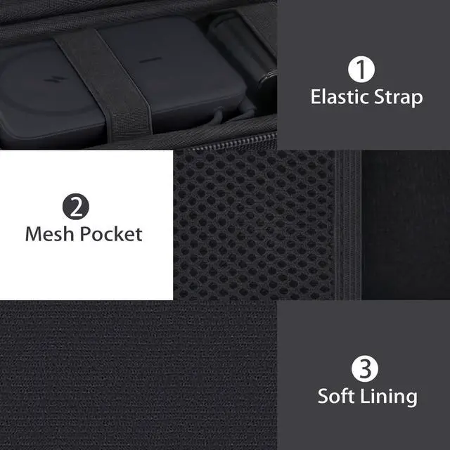 Alt view image 5 of 5 - co2CREA Case for Anker Zolo Magnetic Power Bank Wireless Portable Charger, Hard Travel Case Compatible with Anker 5,000mAh / 10,000mAh Magsafe Battery Pack (Black Case)