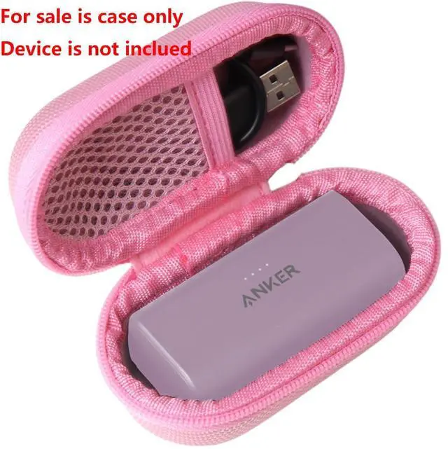 Alt view image 2 of 5 - Adada Hard Travel Case for Anker Nano Power Bank, Portable Charger 5,000mAh (Pink)
