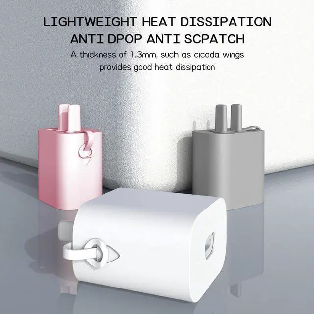 Alt view image 5 of 5 - AKABEILA Cute Cartoon Charger Cover, Transparent Dairy Cow Pattern Design Charger Case Data Cable USB Charger Data Line Protector for iPhone Pink - Cable Protector Case