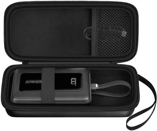 Main image of Boobowl Hard Travel Case Compatible with Anker Zolo Power Bank, 10,000mAh 20,000mAh 30W Portable Charger, Storage Bag for Anker Battery Pack with Accessories Mesh Pocket (Box Only)-Black