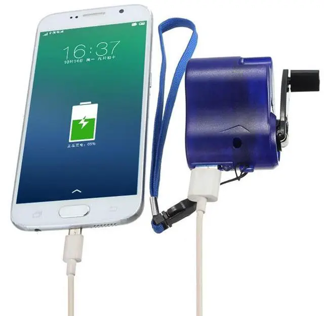 Alt view image 2 of 5 - Hand Crank Generator 5V Portable Hand Crank Charger for Cell Phone, Emergency Charger USB Charger Hand Crank Charger Generator for Outdoor Mobile Phone Computer Charging