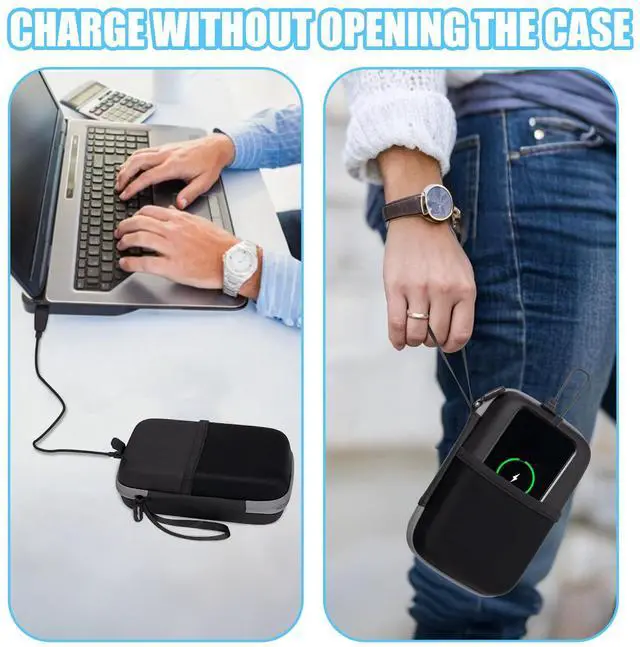 Alt view image 3 of 5 - Case for Anker Prime Power Bank 27,650mAh - 250W, Portable Hard Cases with USB-C Port Charging and Front Pocket for Travel Working, Storage Battery Charging Station and USB-C Chargers (Case Only)