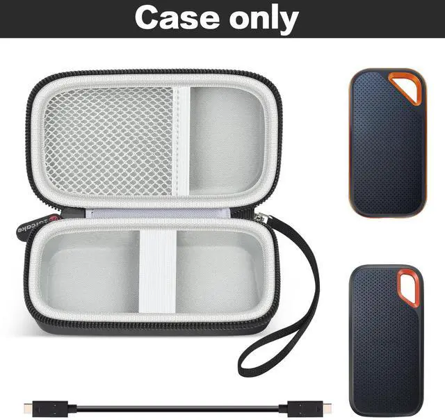 Alt view image 2 of 5 - Case Compatible with SanDisk Extreme Pro/SanDisk Portable SSD 1TB 2TB 4TB 500GB External Solid State DriveTravel Holder Protective Cover Storage Bag - Black (Box Only)