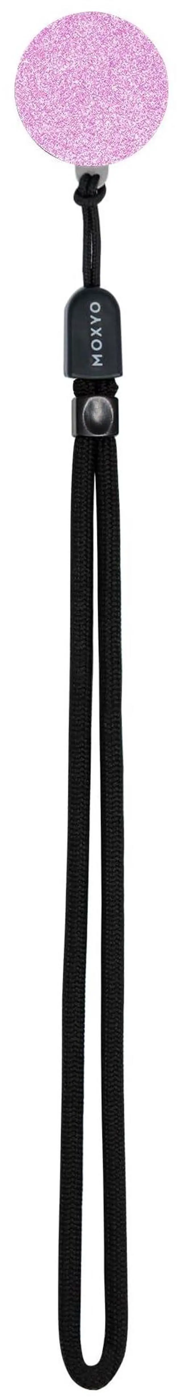 Main image of MOXYO Zigi Band Universal Adjustable Wrist Strap Phone Lanyard, Glitter Adhesive Device Patch Compatible With All Smartphones - Pink