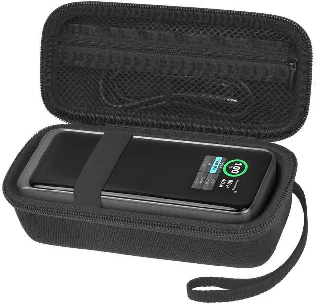 Main image of Travel Case Compatible with Anker Prime Power Bank, 27,650mAh 3-Port 250W Portable Charger Protective Storage Bag for USB Cable & Accessories (Box Only) (Black+Black Zipper)