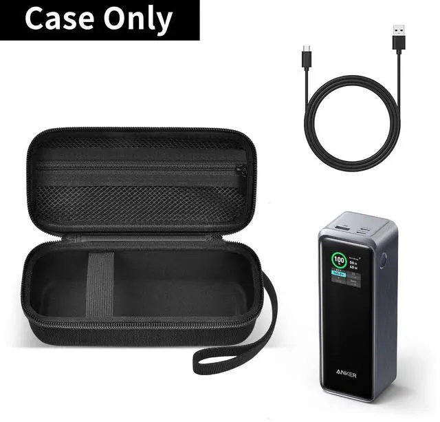 Alt view image 2 of 5 - Travel Case Compatible with Anker Prime Power Bank, 27,650mAh 3-Port 250W Portable Charger Protective Storage Bag for USB Cable & Accessories (Box Only) (Black+Black Zipper)