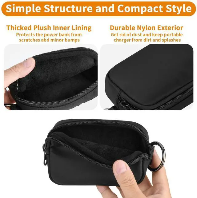 Alt view image 4 of 5 - CaSZLUTION Travel Case Compatible with Anker Power Bank Battery Pack 20,000mAh 22.5W High Speed Charging Portable Charger with Built-in USB-C Cable (Case Only)