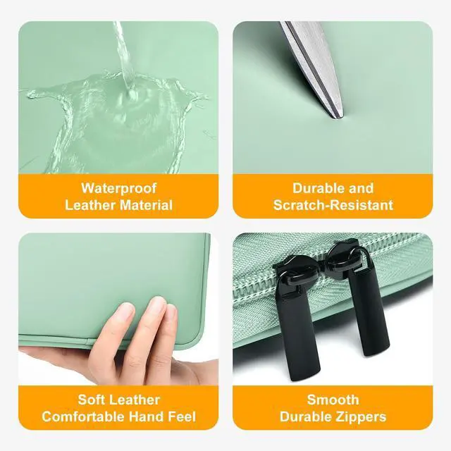 Alt view image 4 of 5 - miloocul Portable Charger Organizer Travel Case Shockproof Power Bank case for Anker/Jackery/RAV/20000/30000mAh Power Bank Leather Electronic Case for PowerCore(Light Green, Single Layer-Small)