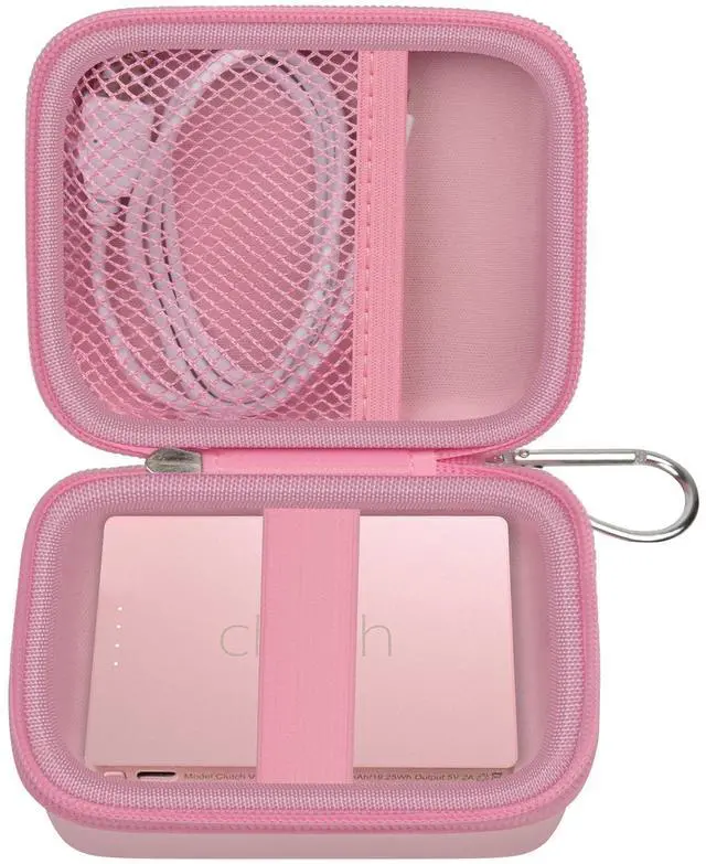 Main image of Case Compatiable with Clutch - Pro Portable Charger for iPhone Power Bank Travel Holder Storage for Battery Pack, USB Charging Cable and More Accessories(Box Only) Pink