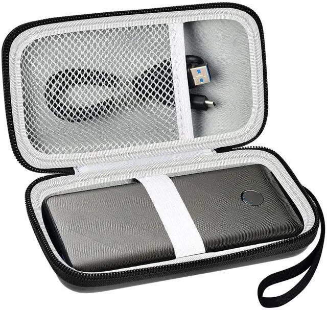 Main image of Case Compatible with Anker Portable Charger, 313 Power Bank (for PowerCore Slim 10K) / 523 Power Bank (Slim 10K PD) 10000mAh Battery Pack. 10K Battery Pack Storage Holder Bag (Box Only)- Black