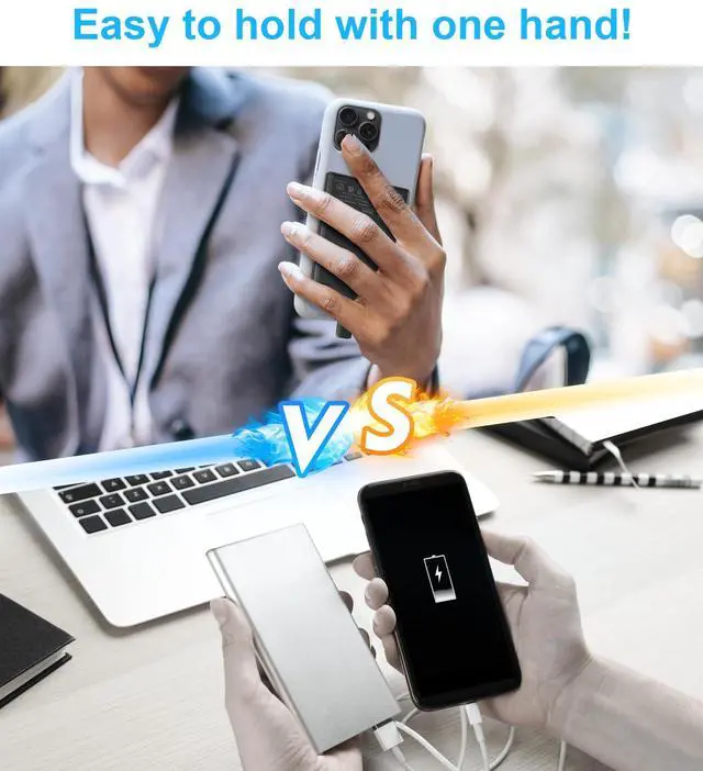 Alt view image 5 of 5 - Auskang Portable Charger with Built in Lightning Cable 5000 mAh Magnetic Non- Wireless Small Slim Power Bank for iPhone 14 13 12 11 X 8 7 6 SE Series (Not for iPhone 15 16 Series)