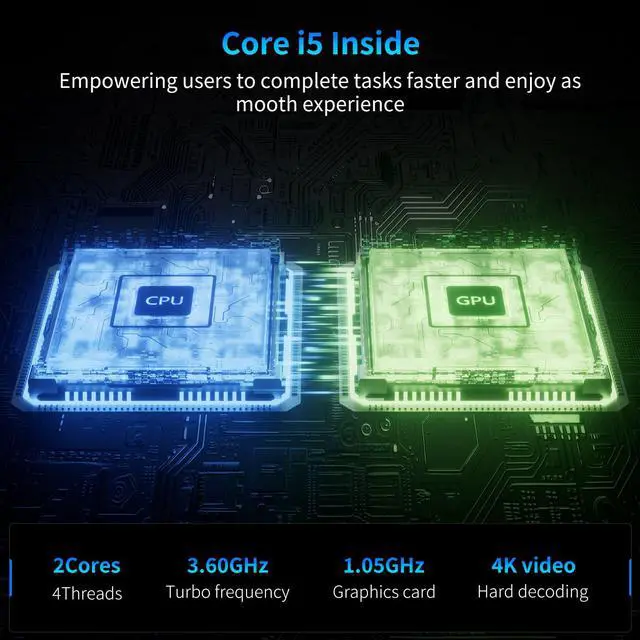 Alt view image 2 of 5 - BWPED 15.3" Core i5 Laptop, 24GB RAM, 512GB SSD, MS Office 2024, IPS(1920 x 1200) 16:10 Display Notebook Computer with BT5.0 Wi-Fi, 3xUSB A, HDMI, Non-Backlit Keyboard, Silver