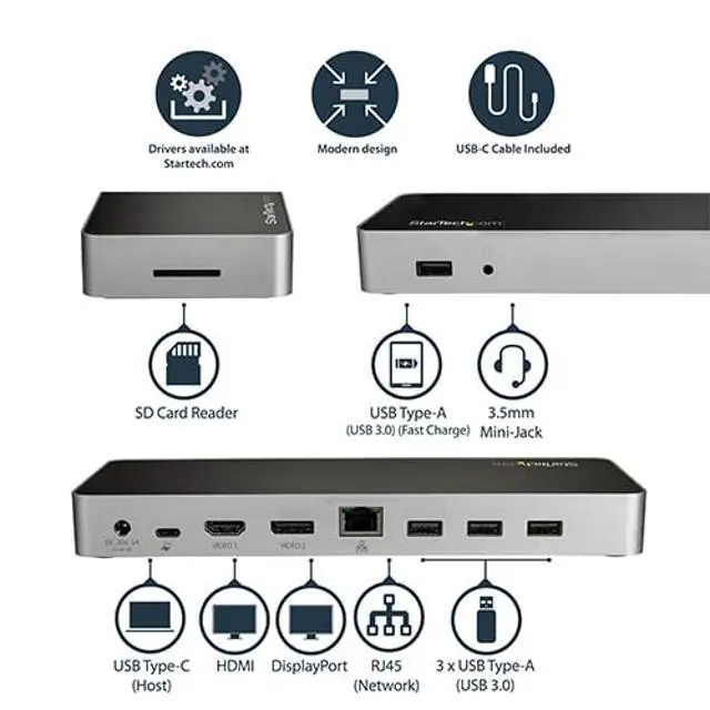 Alt view image 2 of 5 - StarTech.com 4KUSB-C60W USB Power DeliverySD DK30CHDDPPD