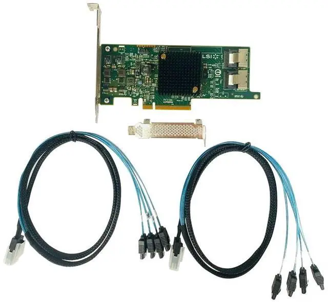 Main image of SAS HBA Card PCIe SATA Expansion Card Compatible with LSI 9207-8i IT Mode, SAS Expander Support, 8-Port 6Gbps, PCIe 3.0 x8, with 2× SFF-8087 to 4× SATA Cables, for NAS ZFS TrueNAS unRAID Proxmox