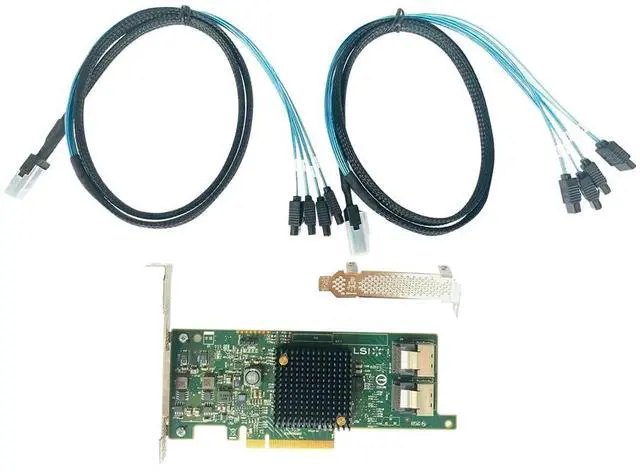 Alt view image 2 of 5 - SAS HBA Card PCIe SATA Expansion Card Compatible with LSI 9207-8i IT Mode, SAS Expander Support, 8-Port 6Gbps, PCIe 3.0 x8, with 2× SFF-8087 to 4× SATA Cables, for NAS ZFS TrueNAS unRAID Proxmox